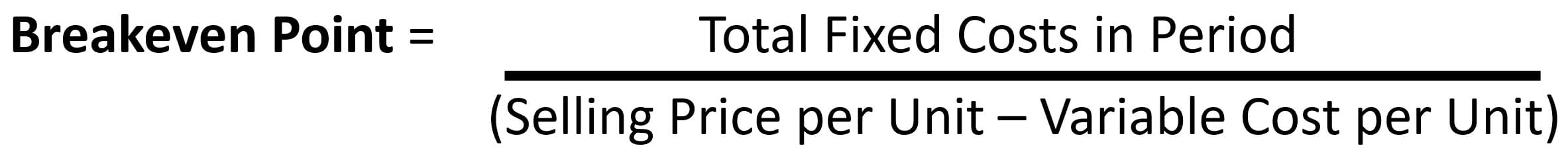 Breakeven Formula Definition Breakeven Formula Definition
