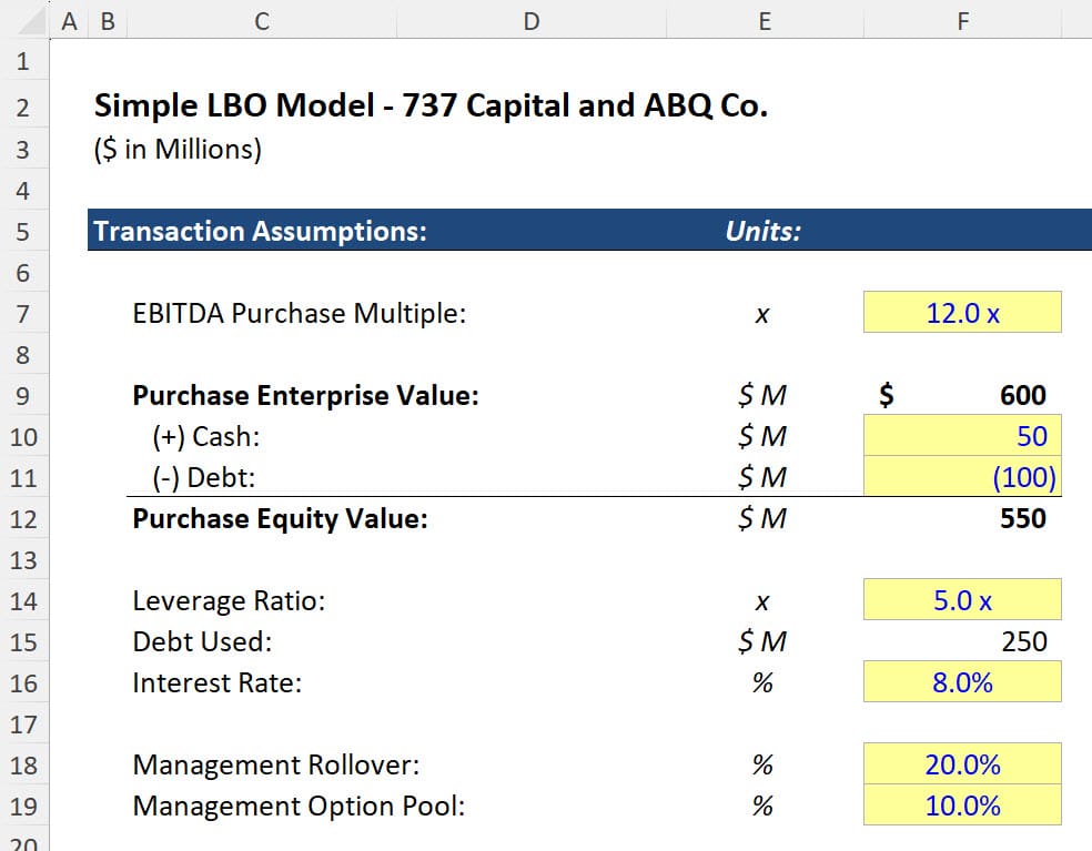 Rollover and Option Pool Assumptions Rollover and Option Pool Assumptions