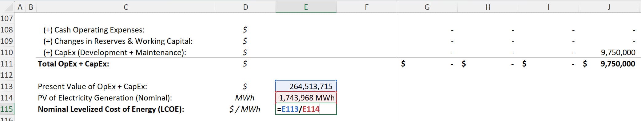 Levelized Cost of Energy (LCOE) Calculations Levelized Cost of Energy (LCOE) Calculations