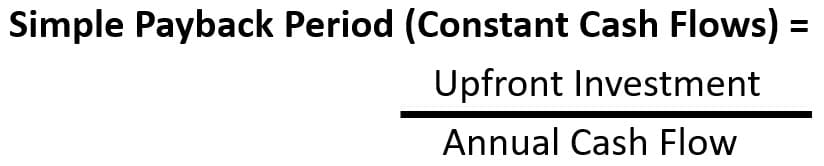 Simple Payback Period Formula Simple Payback Period Formula