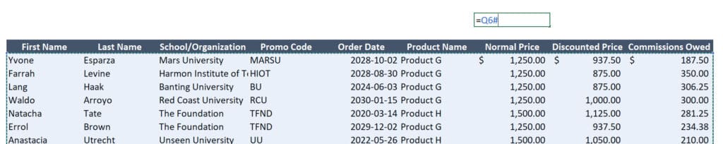 FILTER and Spill Ranges FILTER and Spill Ranges