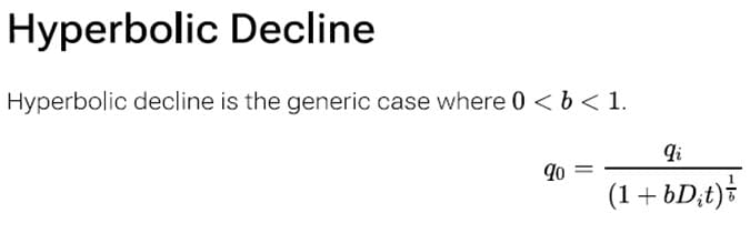 Hyperbolic Decline Formula Hyperbolic Decline Formula