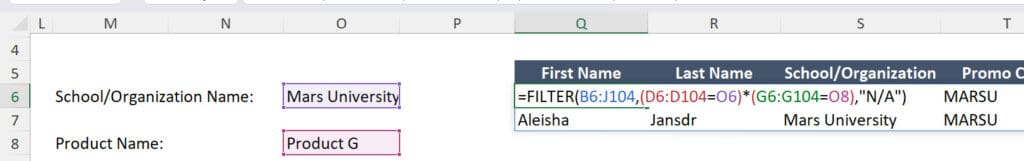 FILTER with Multiple Criteria FILTER with Multiple Criteria