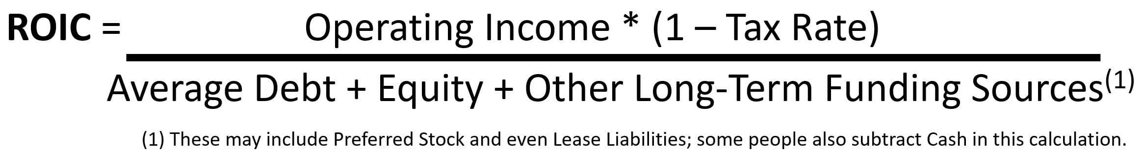 ROIC Formula ROIC Formula