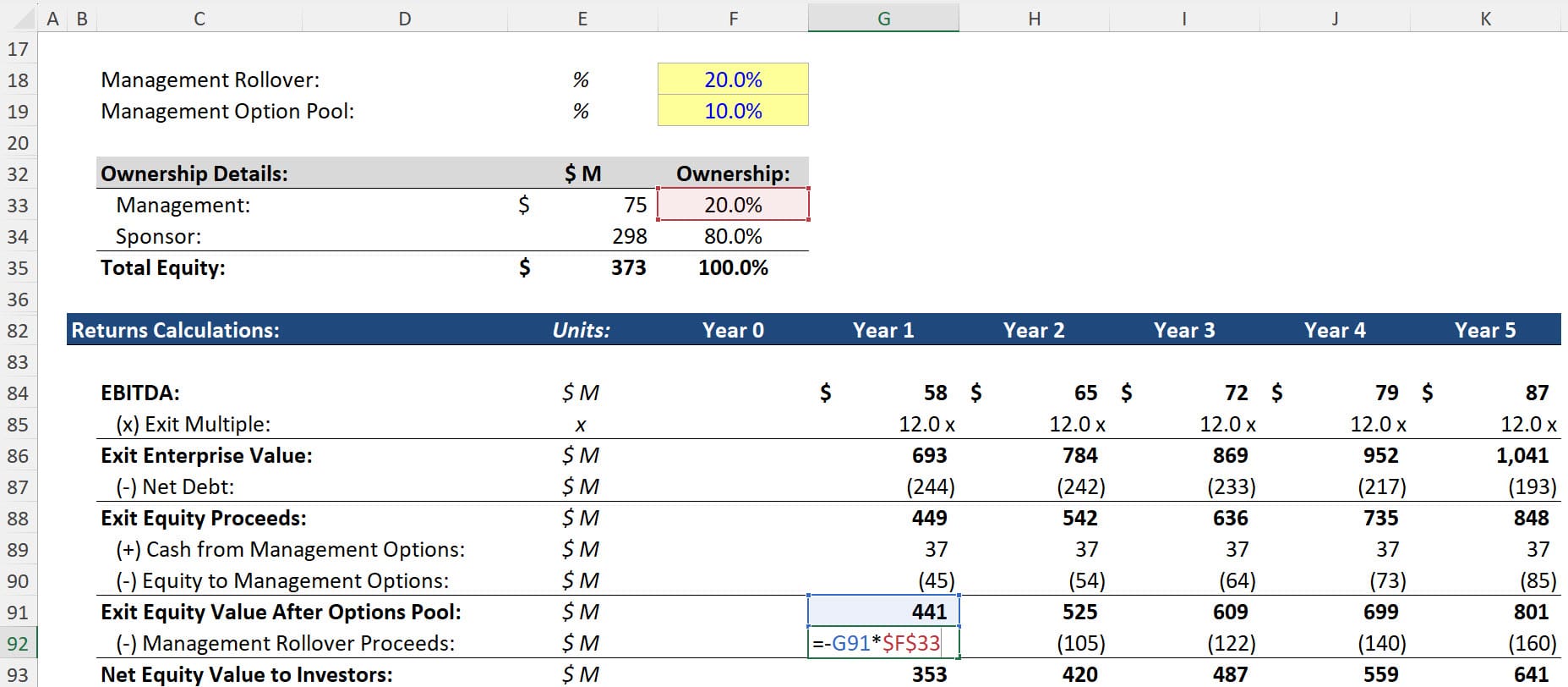 Management Rollover Proceeds Management Rollover Proceeds
