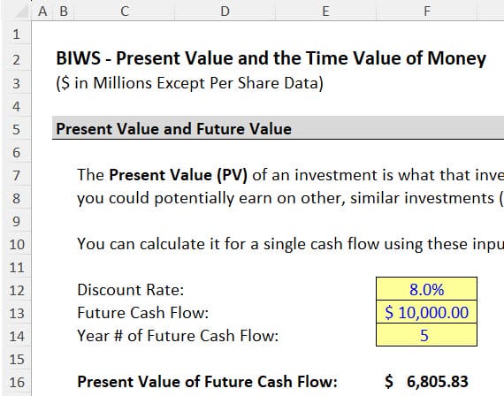 Present Value Interpretation Present Value Interpretation