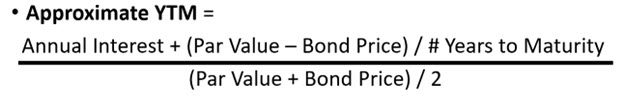 Bond Yield - Approximate Yield to Maturity (YTM) Bond Yield - Approximate Yield to Maturity (YTM)