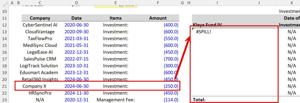 SPILL Error with Additional Entries SPILL Error with Additional Entries