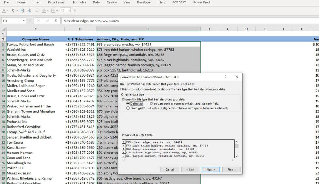 Text to Columns Function Text to Columns Function