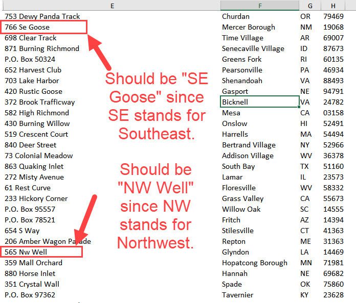 How to Clean Data in Excel - Direction Abbreviations How to Clean Data in Excel - Direction Abbreviations