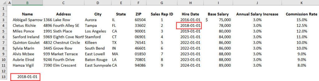 INDEX Function Results INDEX Function Results