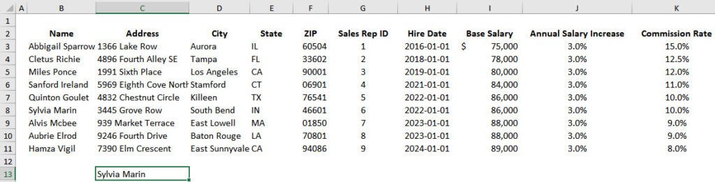 Result of the INDEX and MATCH Function Result of the INDEX and MATCH Function