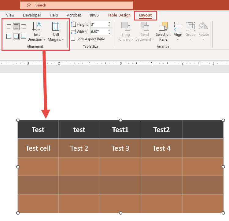 Tables in PowerPoint - Formatting Changes Tables in PowerPoint - Formatting Changes