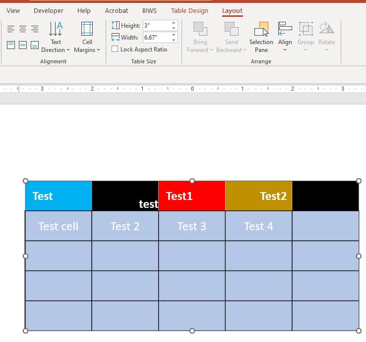 Tables in PowerPoint - Changing Individual Cells Tables in PowerPoint - Changing Individual Cells