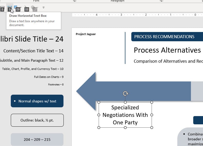 Inserting Horizontal Textboxes in PowerPoint Inserting Horizontal Textboxes in PowerPoint