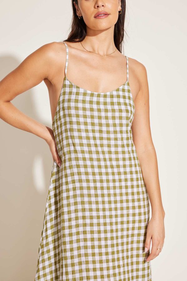 mari maxi dress avocado gingham